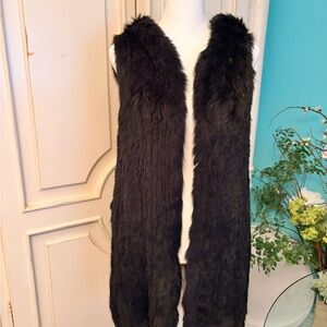 Black Rabbit Fur Vest